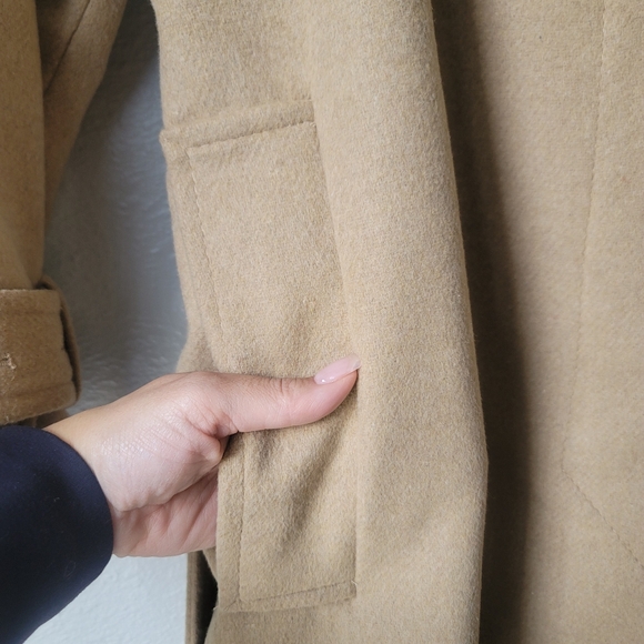 NWT Topshop Button Front Belted Longline Trench Coat Size XSmall (0-2) In Camel - Picture 9 of 16